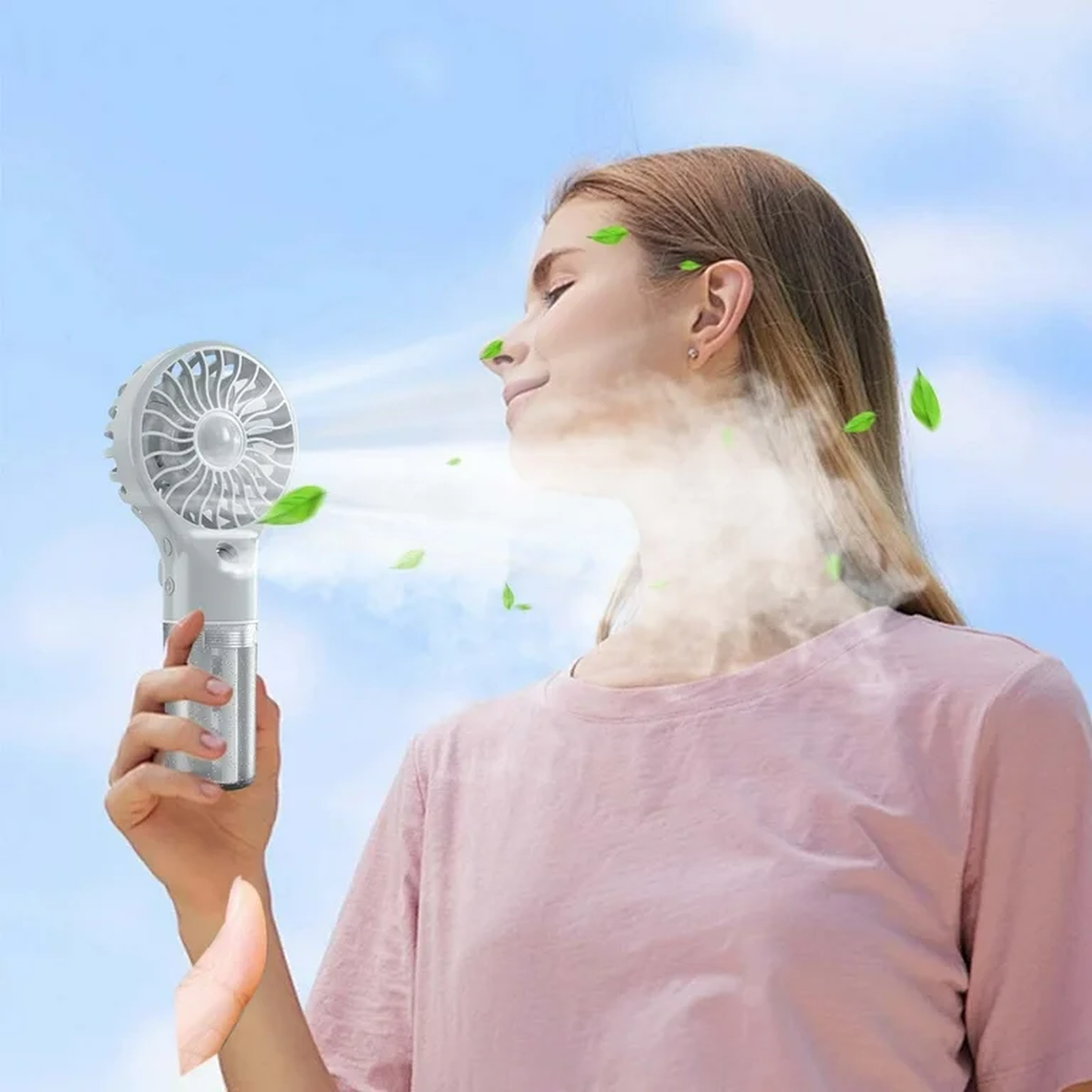 Mini Handventilator met waterspray en USB oplader