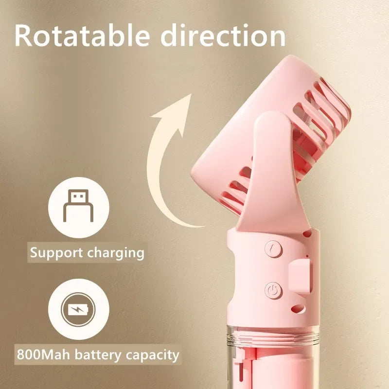Mini Handventilator met waterspray en USB oplader